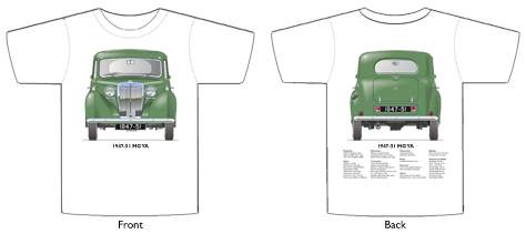 MG YA 1947-51 T-shirt Front & Back
